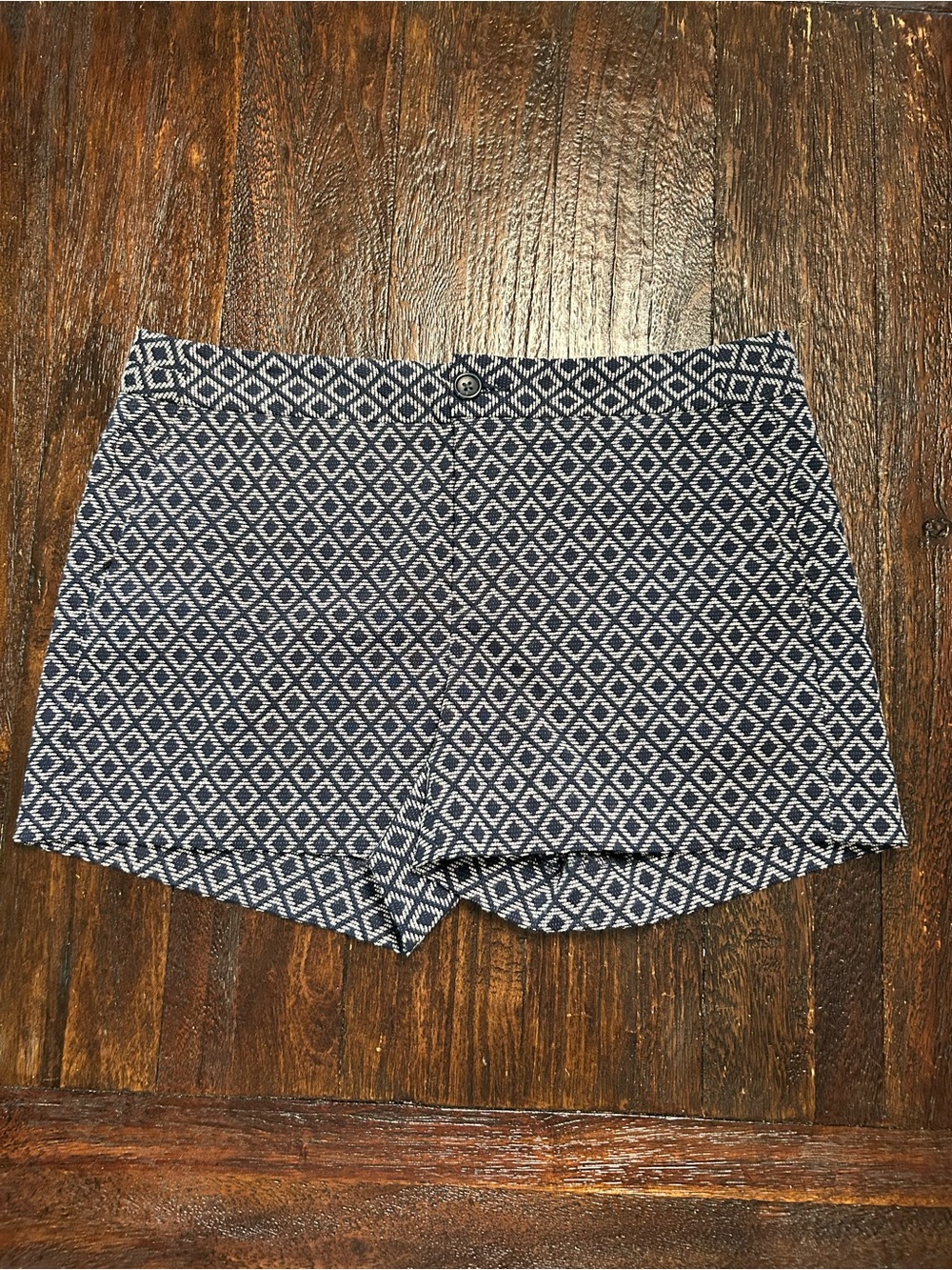 Banana Republic Navy Diamond Woven High Waist Shorts